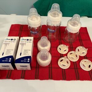Born Free Glass baby bottles set with spare parts